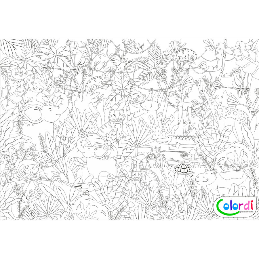 Dzsungeles Colordi lemosható óriás Újraszínező